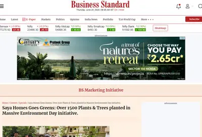 Saya Homes Goes Greens: Over 1500 Plants & Trees planted in Massive Environment Day initiative